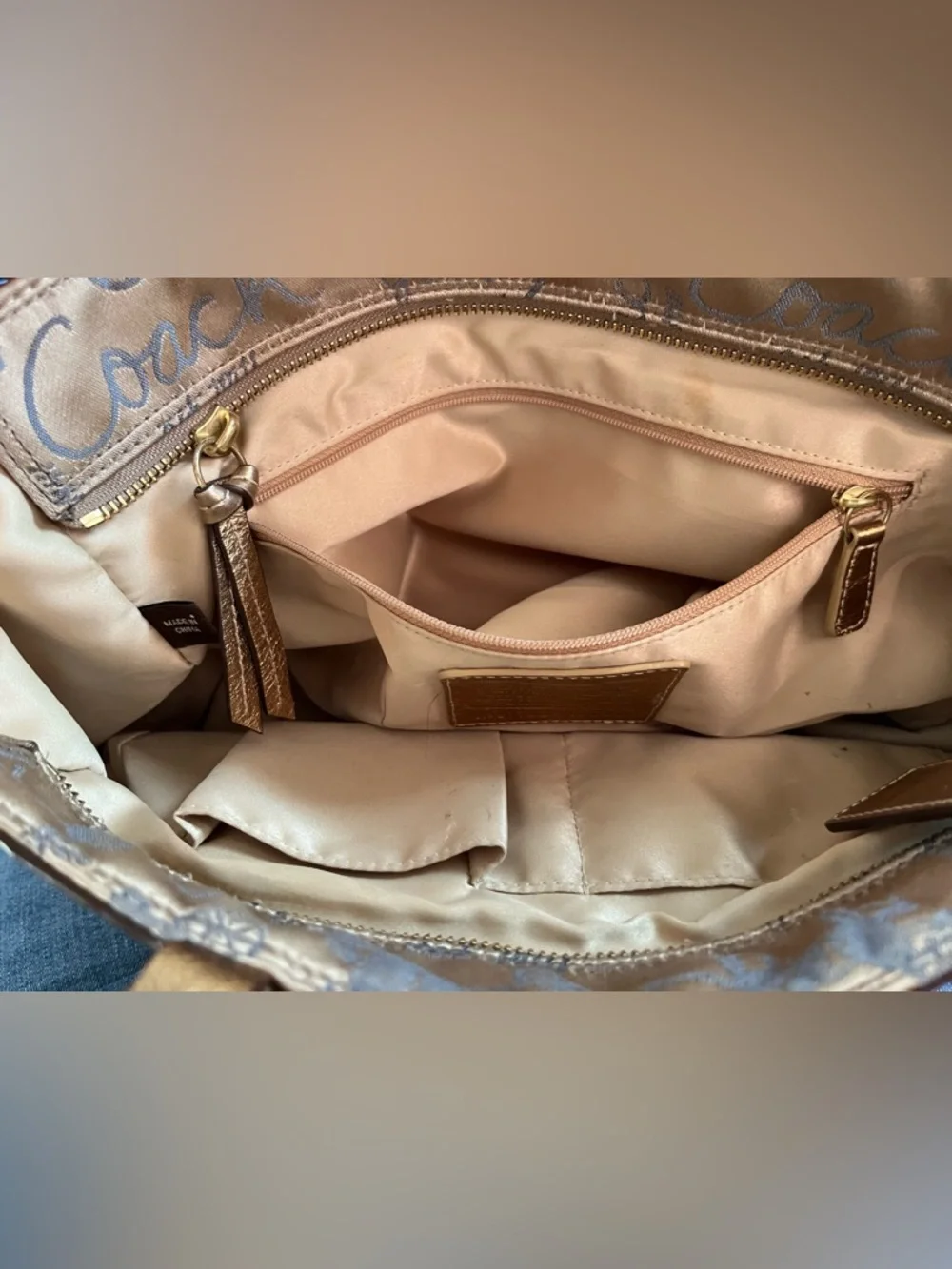 Coach Patchwork Shoulder Bag in Pink, Blue and Gold Metallic - Picture 7 of 9